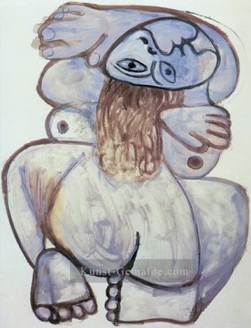 bekannte abstrakte Werke - Nu accroupi 1971 kubistisch